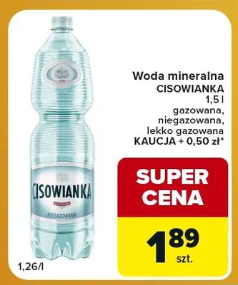 Woda mineralna gazowana Cisowianka promocja w Carrefour Express