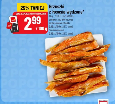 Brzuszki z łososia wędzone promocja w POLOmarket