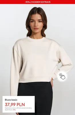 Bluza basic promocja w Sinsay