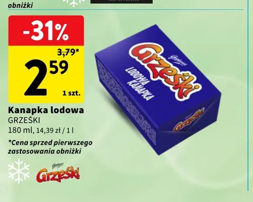 Kanapka lodowa Grześki promocja w Intermarche