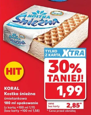 Kostka śnieżna śmietankowa promocja w Kaufland