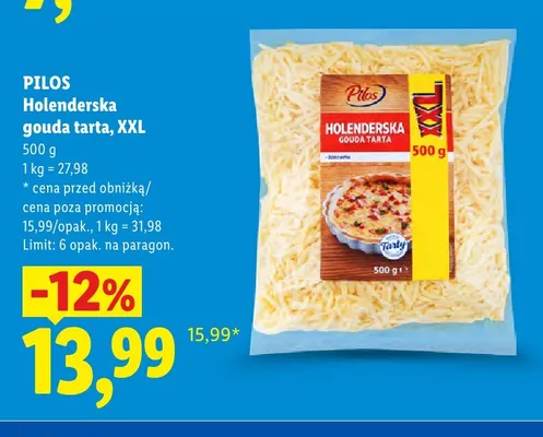 Ser holenderska gouda tarta XXL Pilos promocja w Lidl
