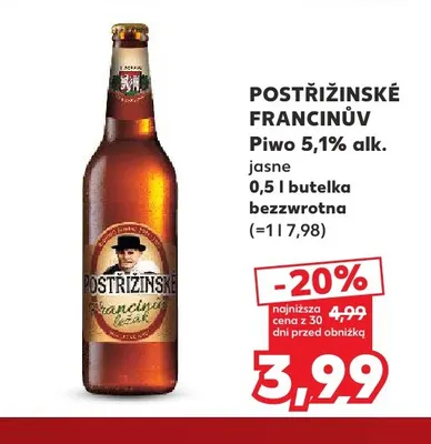 Piwo Postřižinské Francinův 5,1% promocja w Kaufland