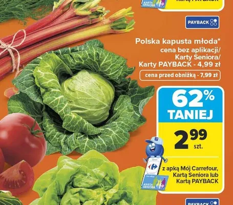 Kapusta młoda polska promocja w Carrefour Market