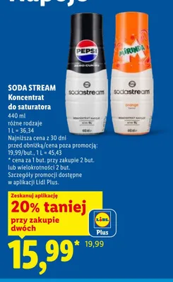 Koncentrat do saturatora SODA STREAM promocja w Lidl