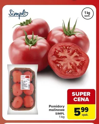 Pomidory malinowe Simpl promocja w Carrefour Market