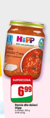 Danie dla dzieci HiPP zupka pomidorowa z ryżem i indykiem promocja w Dino