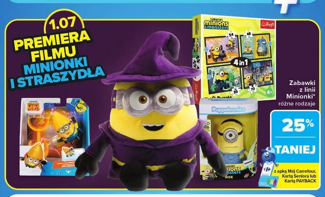 Zabawka pluszowa Minionek w kapeluszu promocja w Carrefour