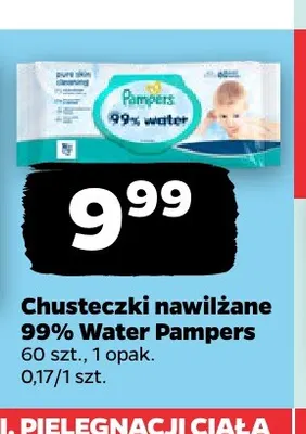 Chusteczki nawilżane 99% Water Pampers promocja w Netto