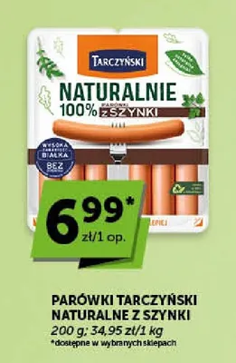 Parówki Tarczyński naturalne z szynki promocja w ABC