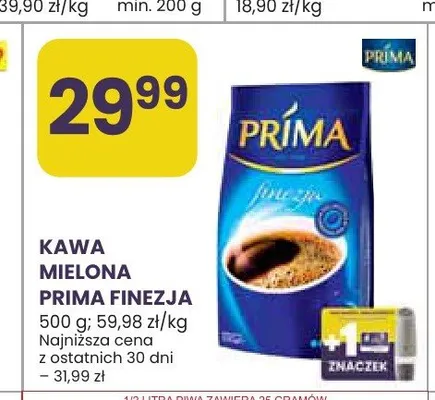 Kawa mielona Prima Finezja promocja w Stokrotka