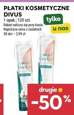 Płatki kosmetyczne Divus promocja w Stokrotka