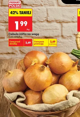Cebula żółta na wagę promocja w Biedronka