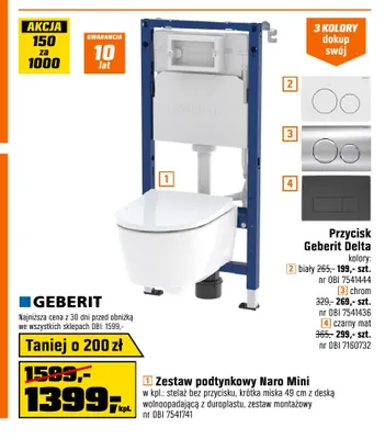 Przycisk Geberit Delta czarny mat promocja w OBI