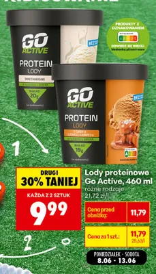 Lody proteinowe Go Active o smaku słonego karmelu promocja w Biedronka