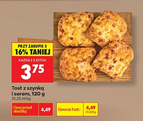 Tost z szynką i serem promocja w Biedronka