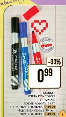 Marker ścięta końcówka Gryzmaki promocja w Dino