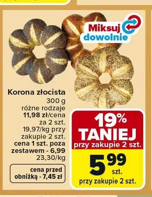 Korona złocista promocja w Carrefour