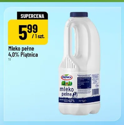 Mleko pełne Piątnica 4,0% promocja w POLOmarket