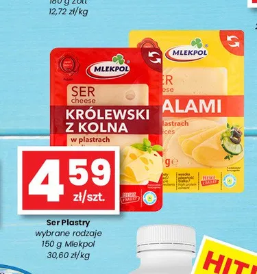 Ser żółty w plastrach Królewski z Kolna Mlekpol promocja w emma MARKET