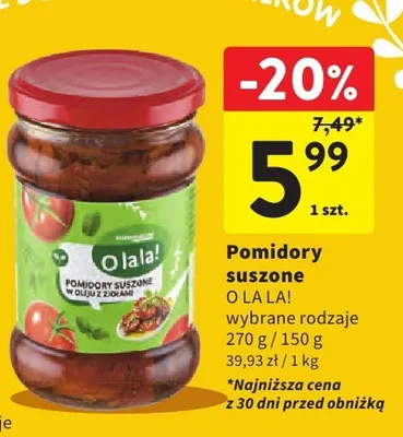 Pomidory suszone promocja w Intermarche