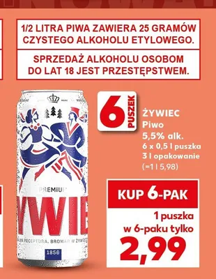 Piwo Żywiec 6-pak promocja w Kaufland