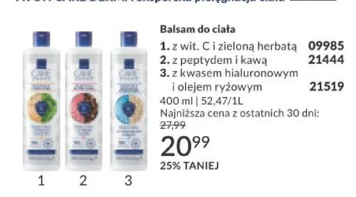 Balsam do ciała z peptydem i kawą promocja w AVON