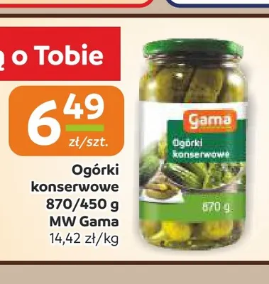 Ogórki konserwowe MW Gama promocja w Społem Częstochowa
