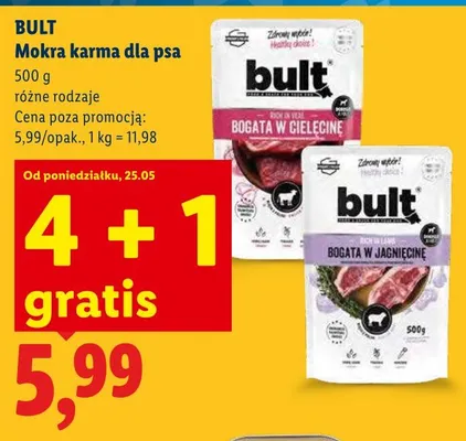 Mokra karma dla psa Bult Bogata w jagnięcinę promocja w Lidl