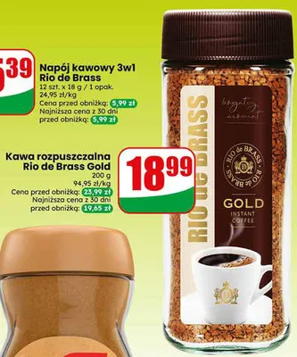 Kawa rozpuszczalna Rio de Brass Gold promocja w Dino
