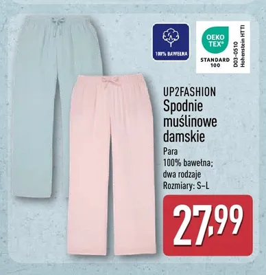 Spodnie muślinowe damskie UP2FASHION promocja w Aldi
