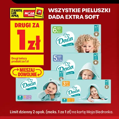 Pieluszki Dada Extra Soft promocja w Biedronka