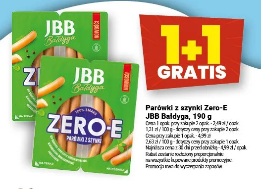 Parówki z szynki Zero-E JBB Bałdyga promocja w Twój Market
