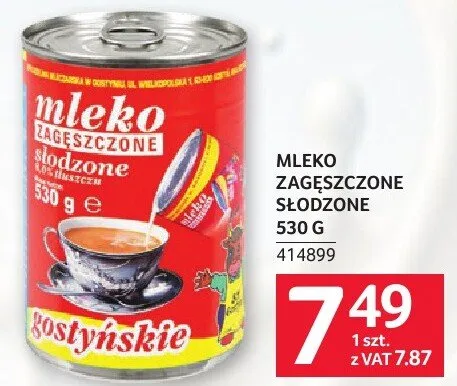Mleko zagęszczone słodzone Gostyńskie promocja w Selgros