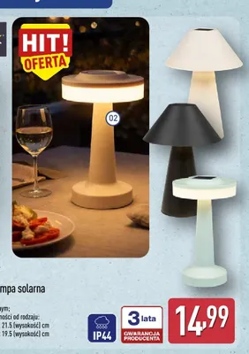 Stołowa lampka solarna CASALUX promocja w Aldi