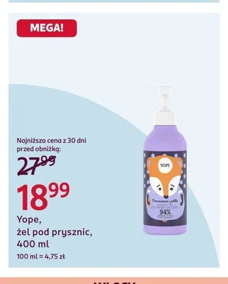 Żel pod prysznic Yope promocja w Rossmann