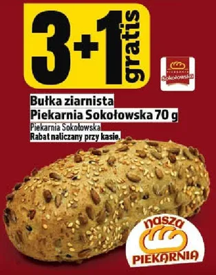 Bułka ziarnista Piekarnia Sokołowska 70g promocja w TOPAZ