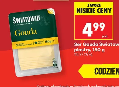 Ser Gouda Światowid plastry promocja w Biedronka