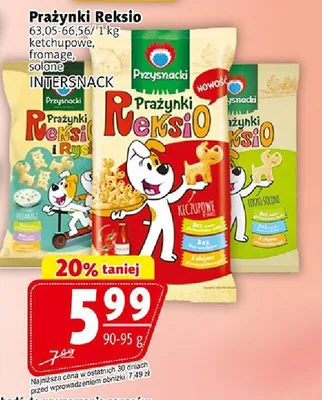 Prażynki Reksio ketchupowe, fromage, solone promocja w Prim Market