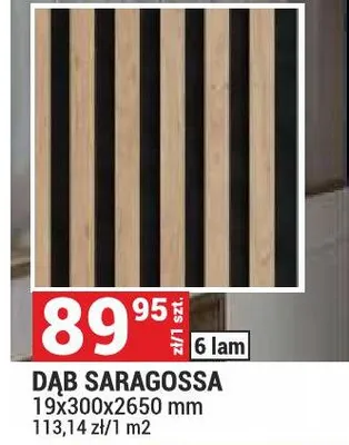 Akustyczna lamela na filcu Dąb Saragossa 19x300x2650mm Parquet&Mercado promocja w Merkury Market