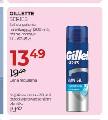 Żel do golenia nawilżający Series Gillette promocja w Drogerie Jawa