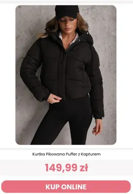 Kurtka pikowana puffer z kapturem Renee promocja w Renee