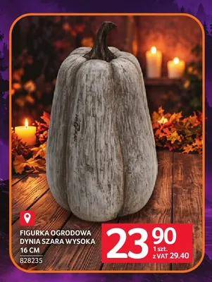 Figurka ogrodowa dynia szara wysoka 16 cm promocja w Selgros