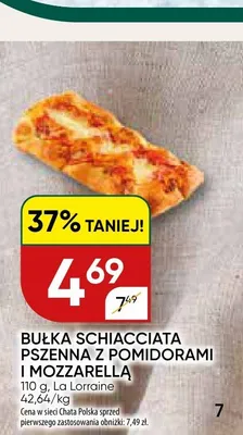 Bułka schiacciata pszenna z pomidorami i mozzarellą La Lorraine promocja w Chata Polska