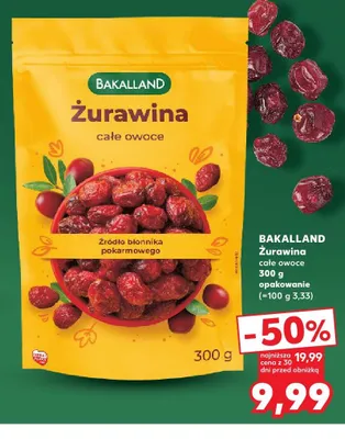 Żurawina całe owoce Bakalland promocja w Kaufland