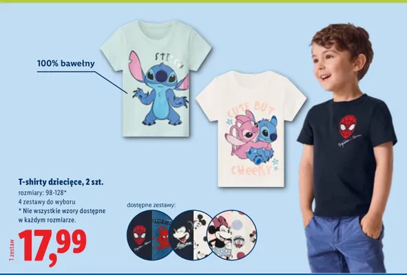 T-shirty dziecięce, 2 szt. promocja w Lidl