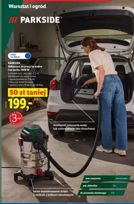 Odkurzacz do pracy na mokro i na sucho PARKSIDE 1400W promocja w Lidl