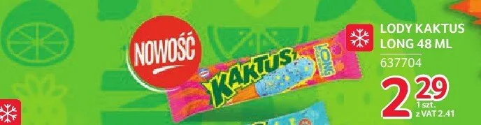 Lody Kaktus Long 48ml promocja w Selgros