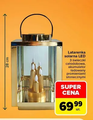 Latarenka solarna LED 3 świeczki promocja w Carrefour