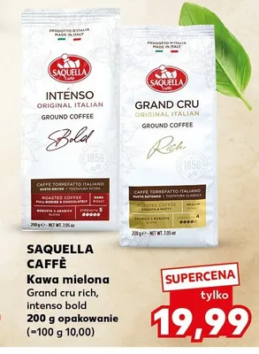 Kawa mielona Saquella Caffè Grand Cru promocja w Kaufland